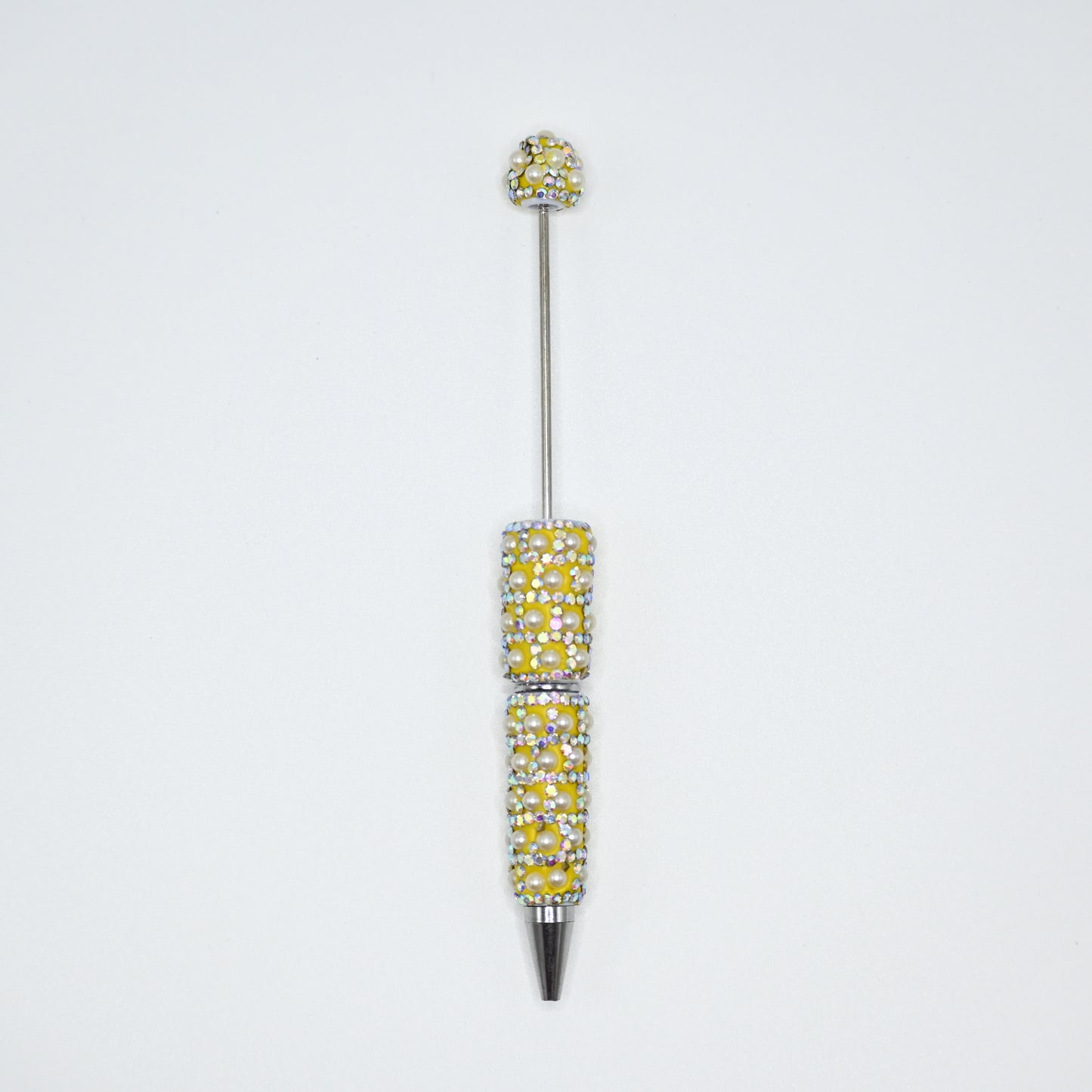 Yellow Color Full Pearl Fancy Pen for Beads Cute Journalling Pens