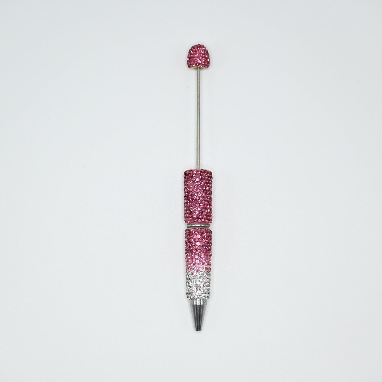 Pink Color Full Rhinestones Beadable Glitter Ballpoint Pens