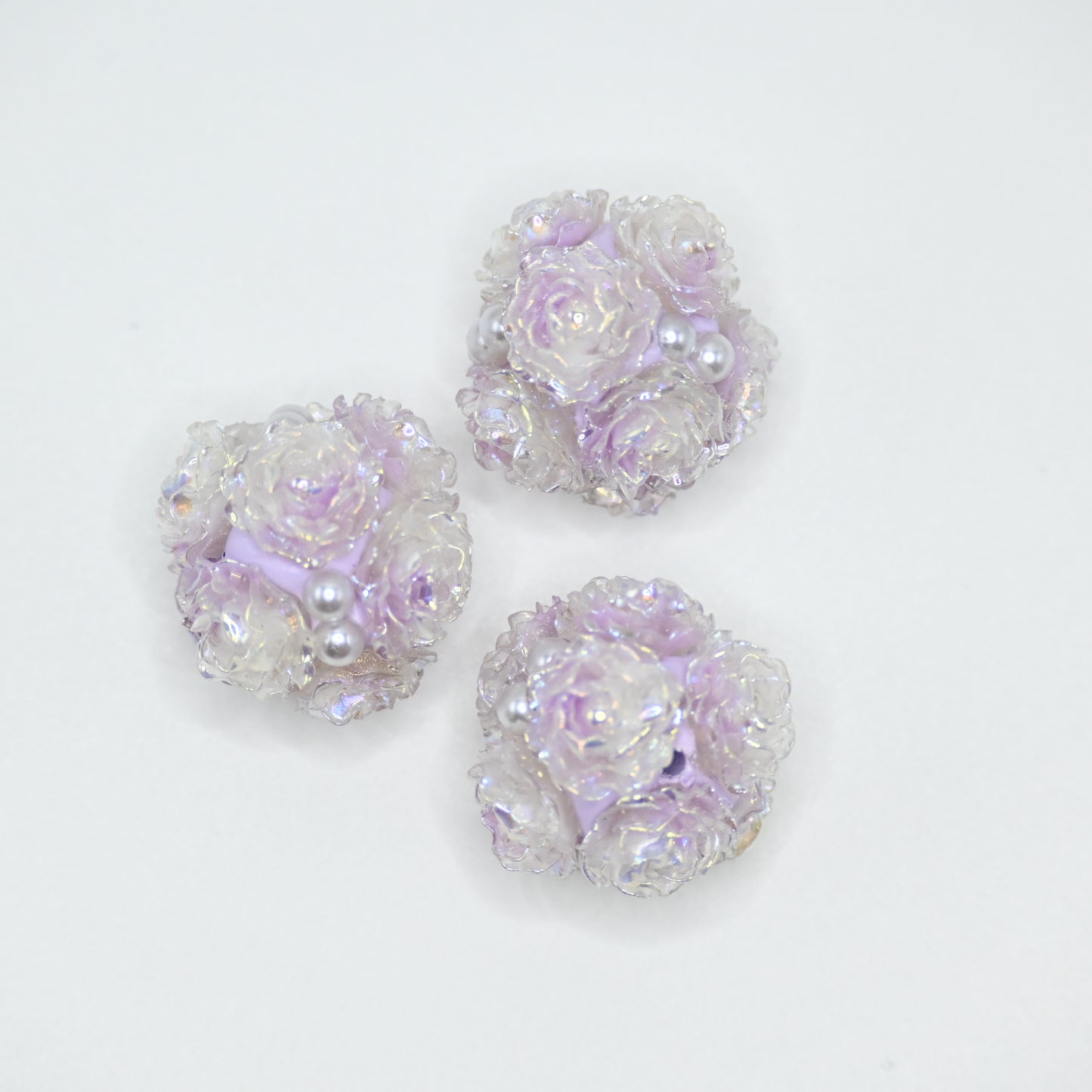 White Rose Shape Rhinestones for Beadable Pens Keychain Making