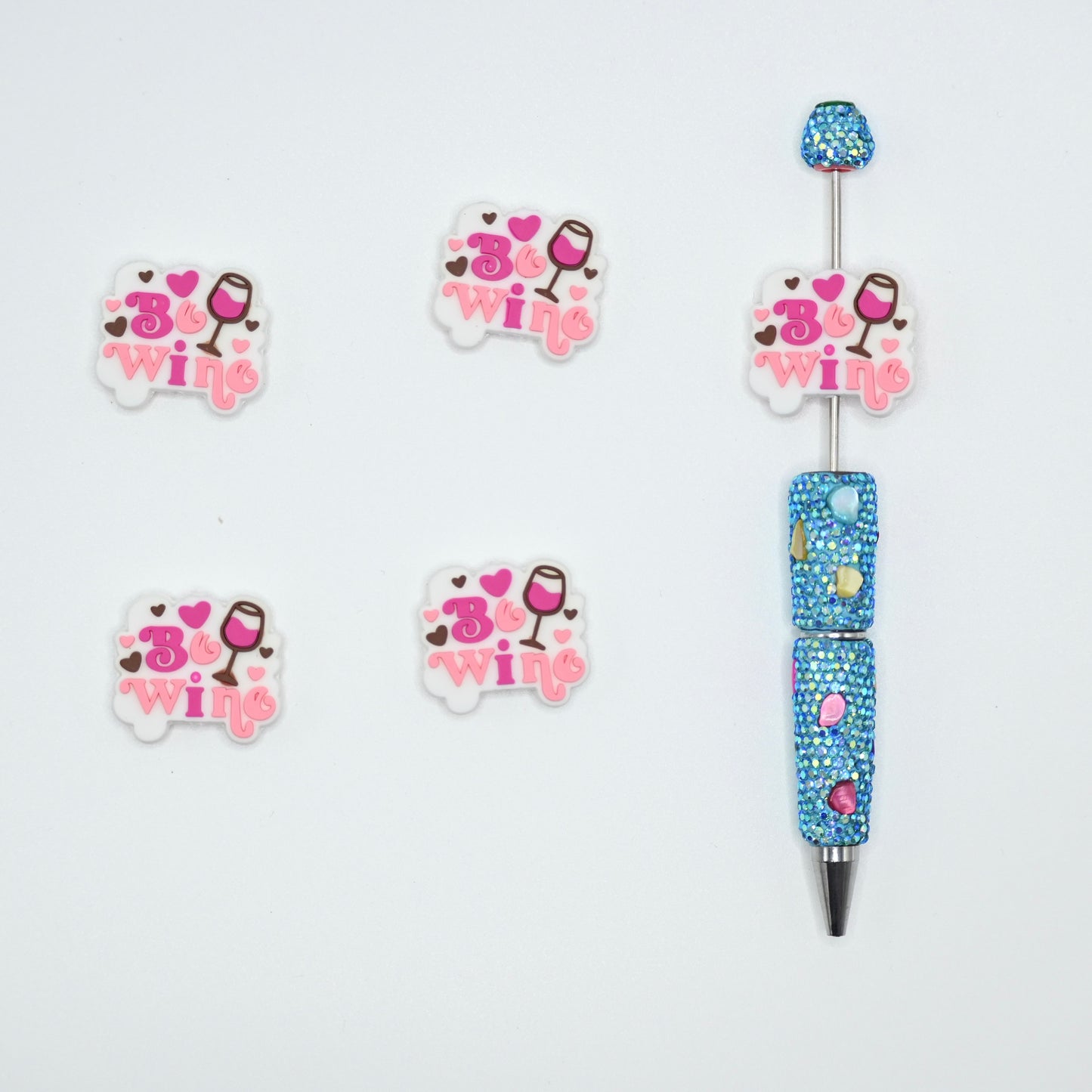 Love Wine in the Cup Be Wine Silicone Focal Beads For Pen