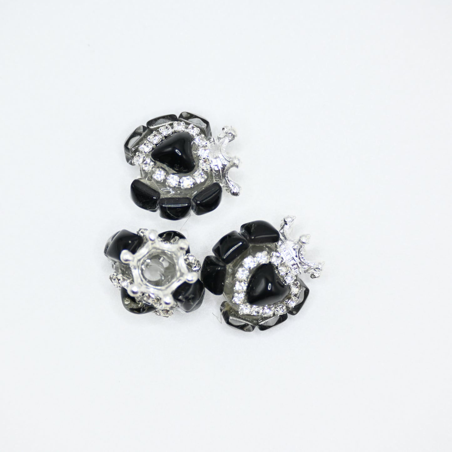Black Color Crown Rhinestone Focal Beads for Pens