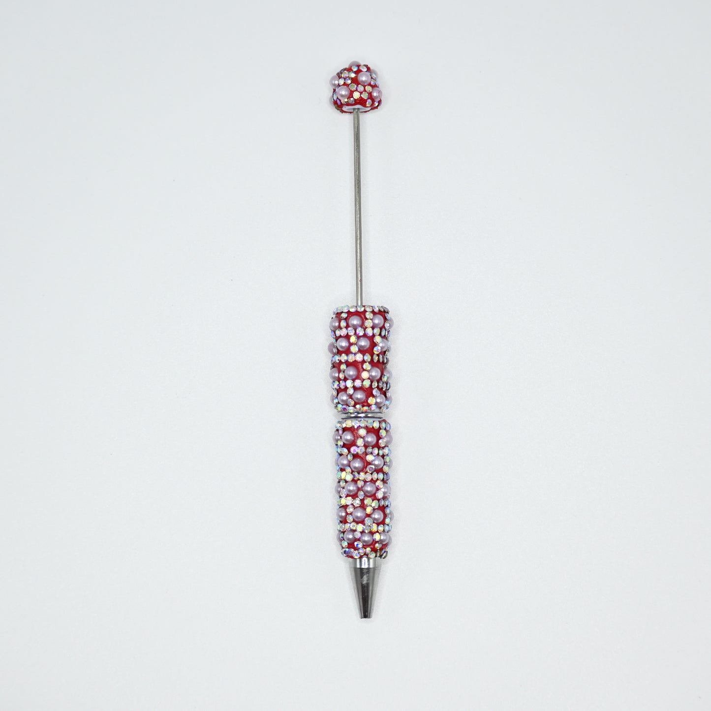 Red Color Full Pearl Fancy Pen for Beads Cute Journalling Pens