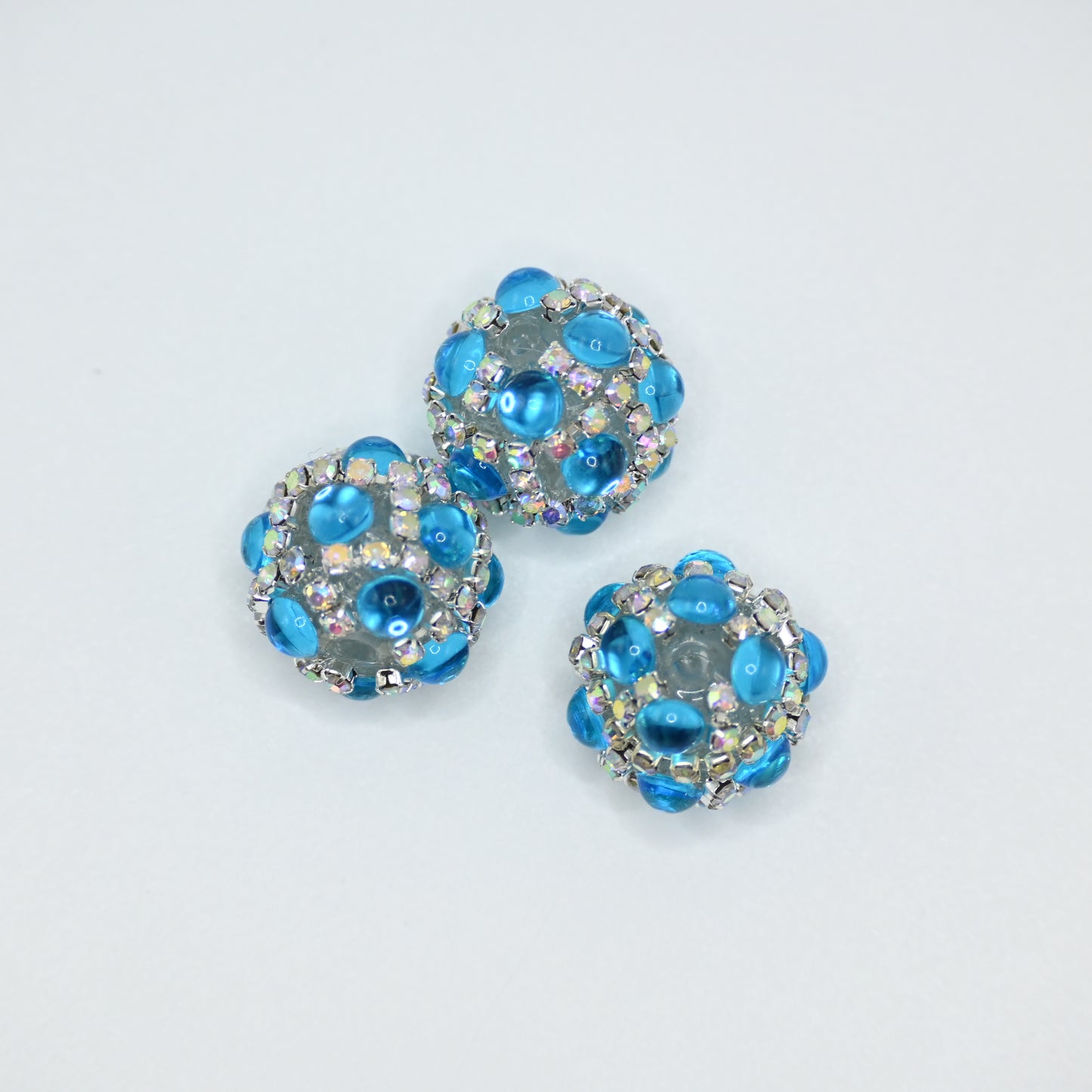 Blue Rhinestone Focal Beads for Pens Fancy Bling Glitter Sparkle Chunky Diamond Beads