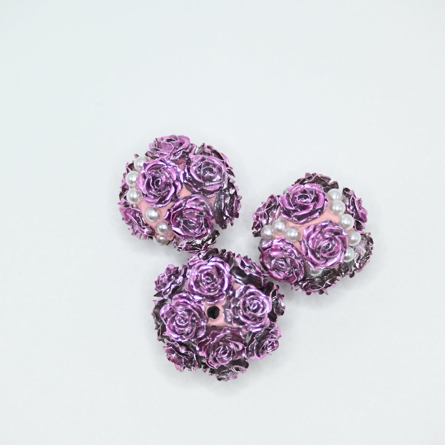 Purple Flower Shape Rhinestones for Beadable Pens Keychain Making