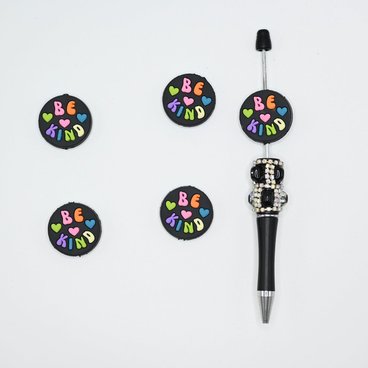 Colorful Words Be Kind Silicone Focal Beads For Pen