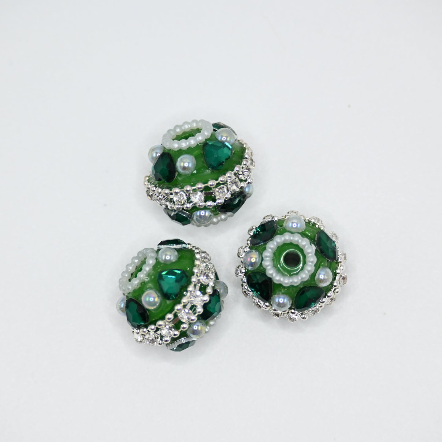 Green Color Rhinestone Focal Beads for Pens Large Crystal for Jewelry Keychain Making