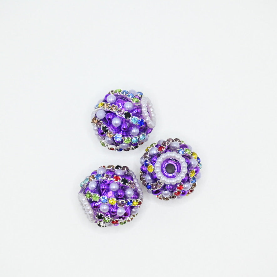 Purple Color Large Crystal for Jewelry Keychain Making with Colorful Little Beads