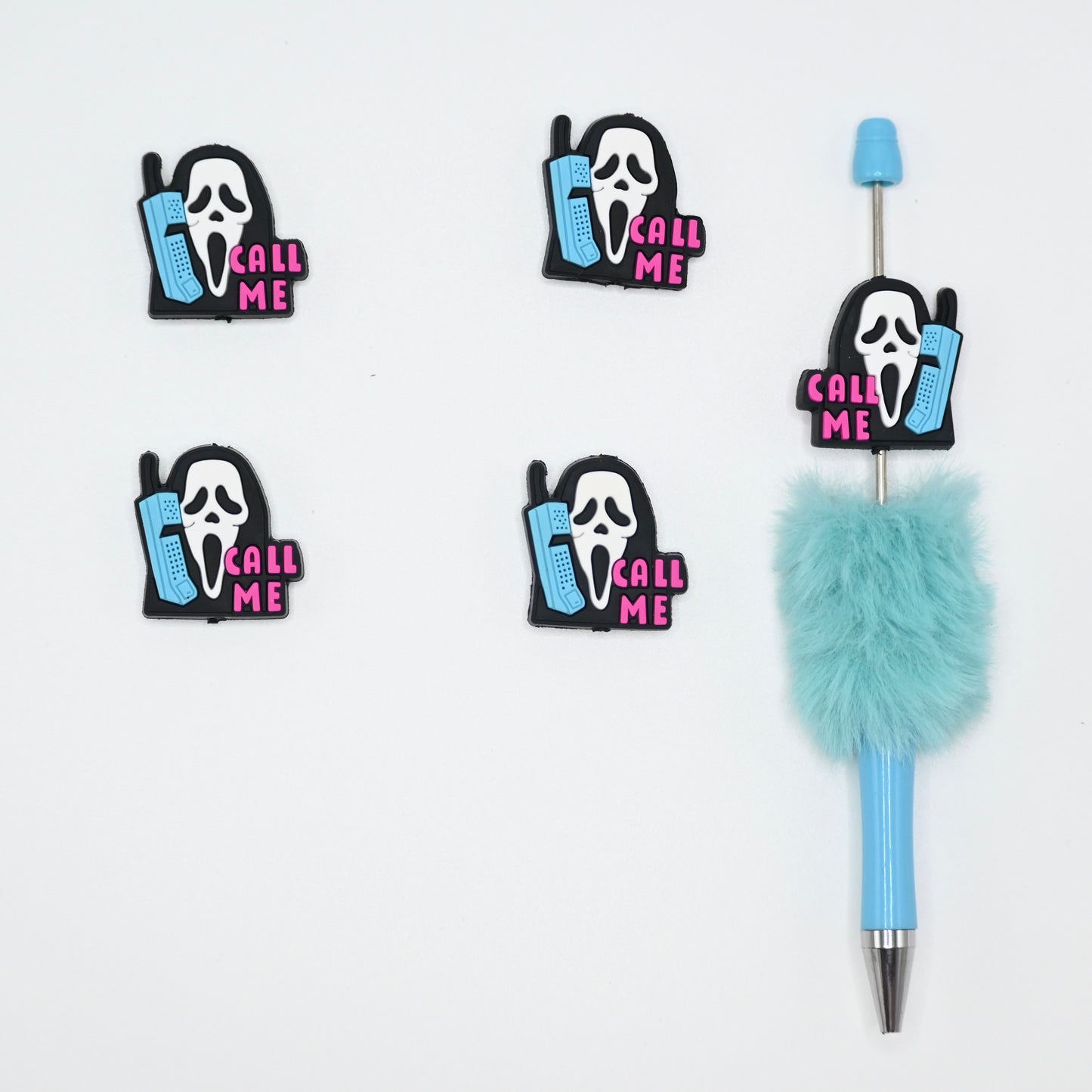 Halloween Ghost Face On the Phone Call Me Silicone Focal Beads For Pen