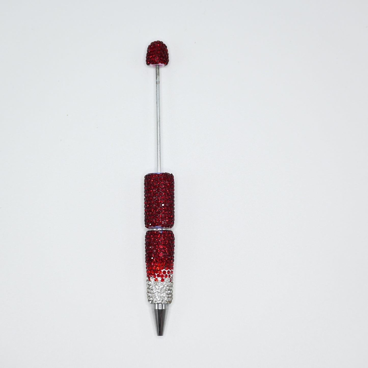 Red Color Full Rhinestones Beadable Glitter Ballpoint Pens