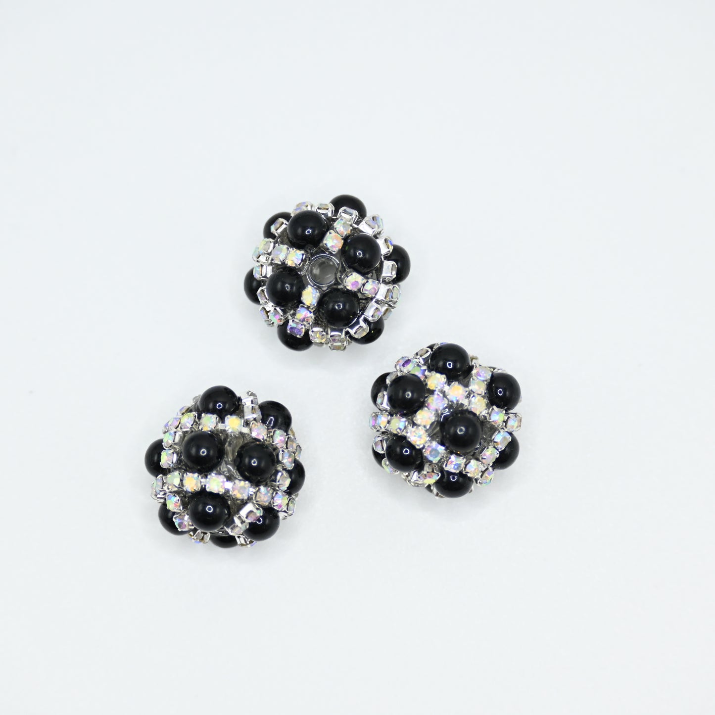 Black Rhinestone Focal Beads for Pens Fancy Bling Glitter Sparkle Chunky Diamond Beads