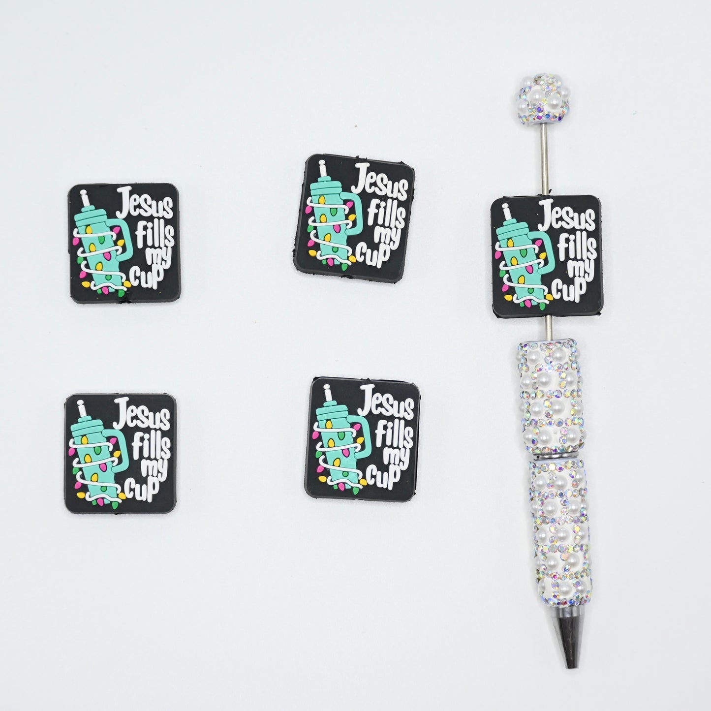 Jesus Fills My Cup Silicone Focal Beads For Pen