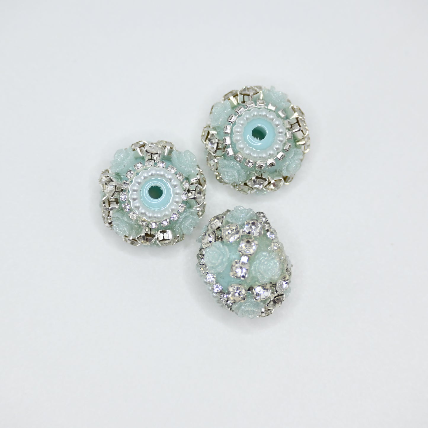 Blue Flower Shining Rhinestones Large Crystal for Jewelry Keychain Making