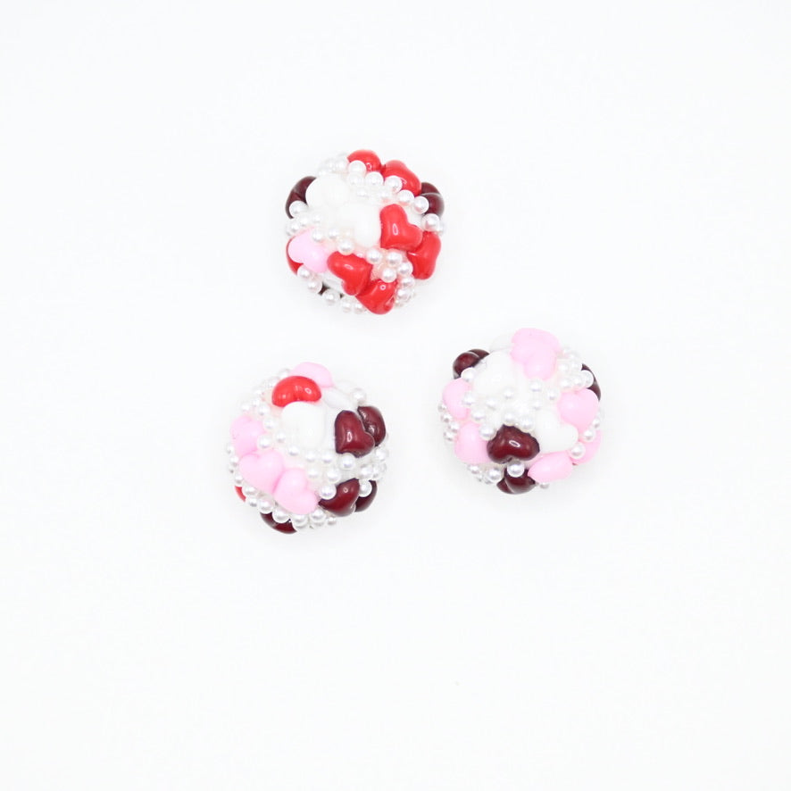 Colorful Heart and Little Perls Large Crystal for Jewelry Keychain Making