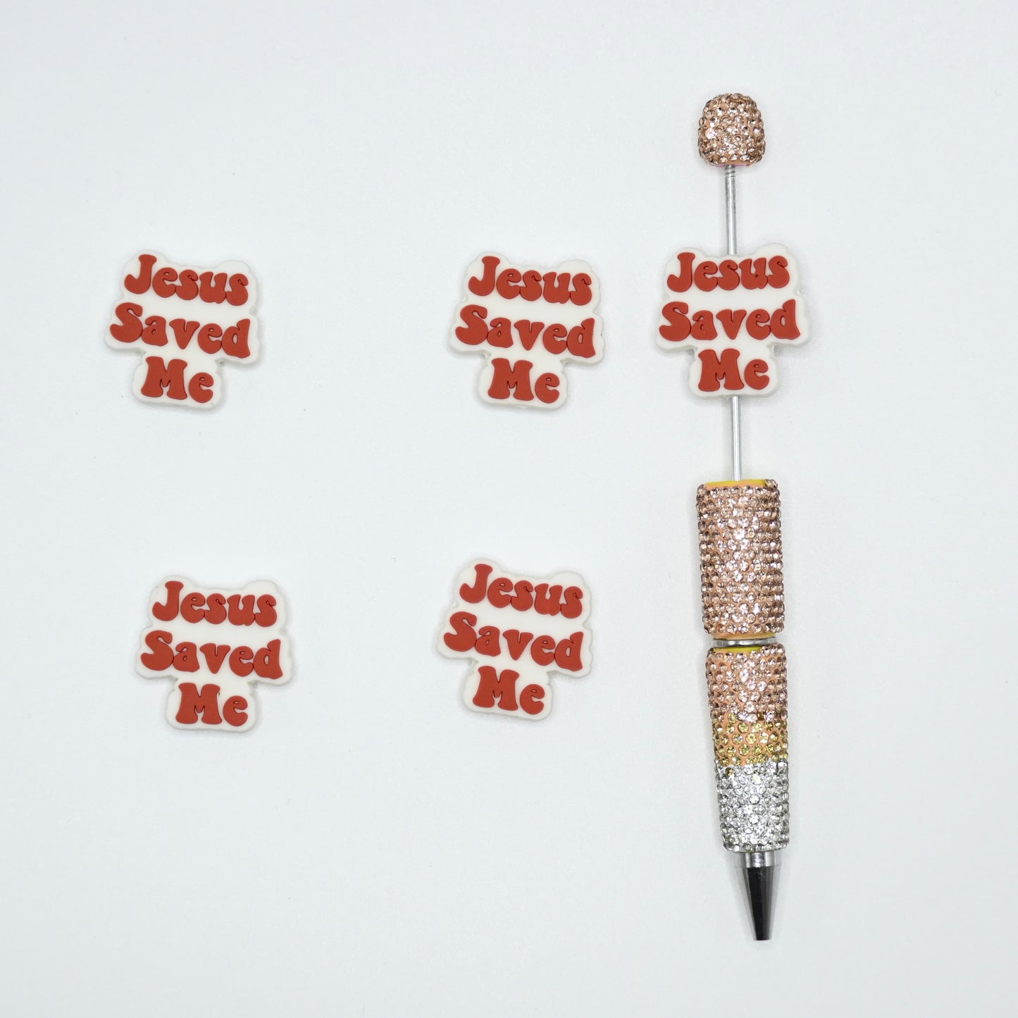 Jesus Saved Me Silicone Focal Beads For Pen