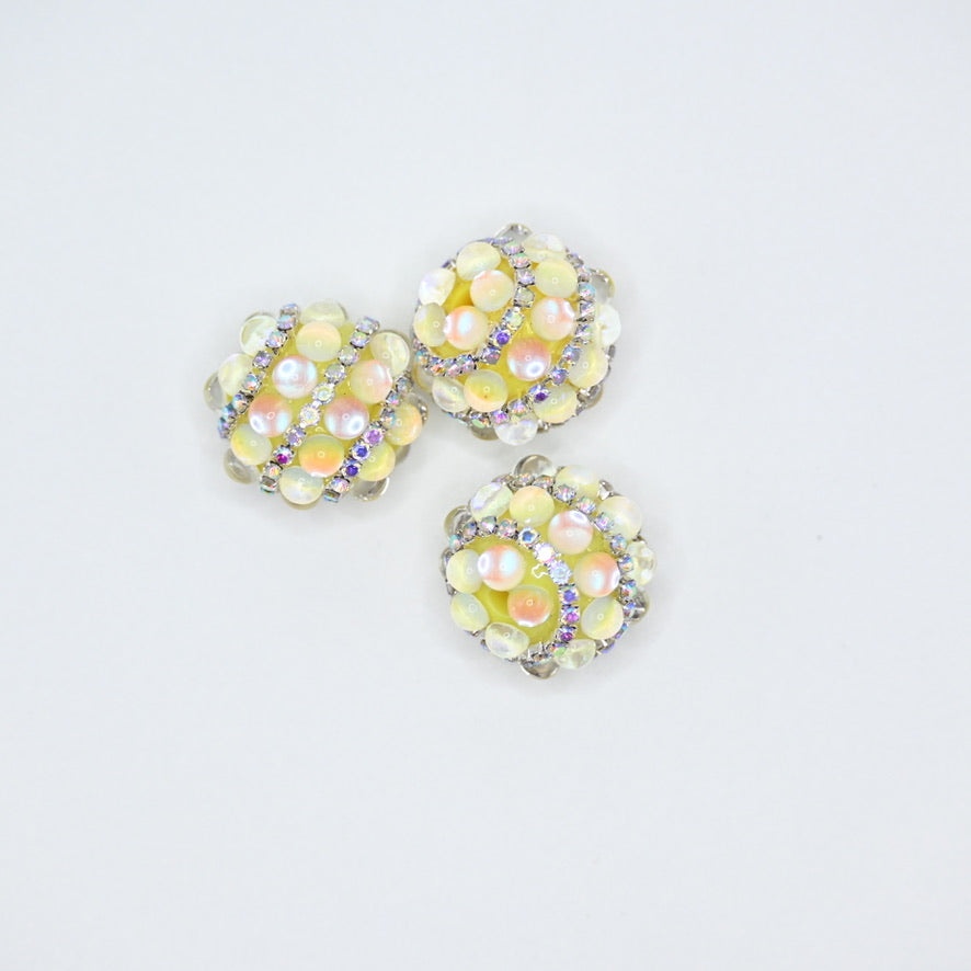Yellow Color Perl Ball Large Crystal for Jewelry Keychain Making