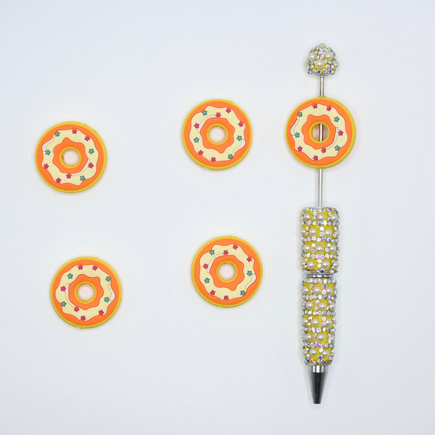 Yellow Donate Silicone Focal Beads For Pen