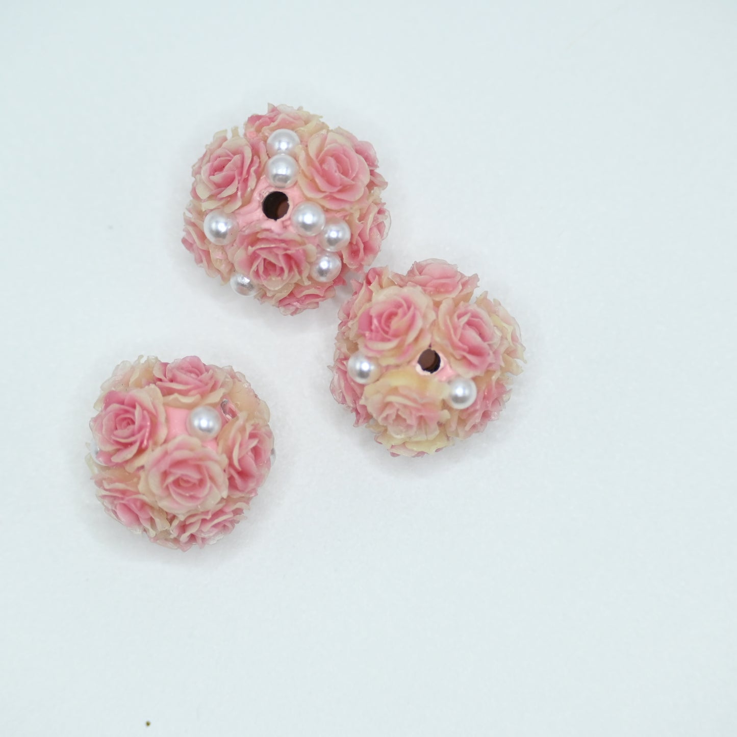 Pink Flower Shape Rhinestones for Beadable Pens Keychain Making