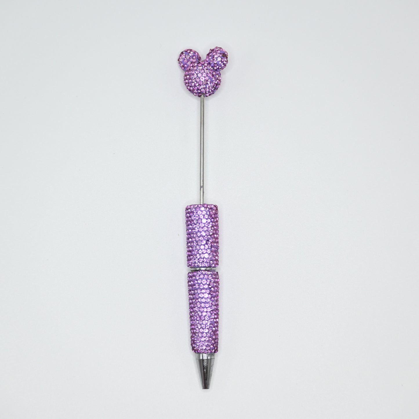 Purple Color Full Rhinestones Pen for Beads With Mouse Head