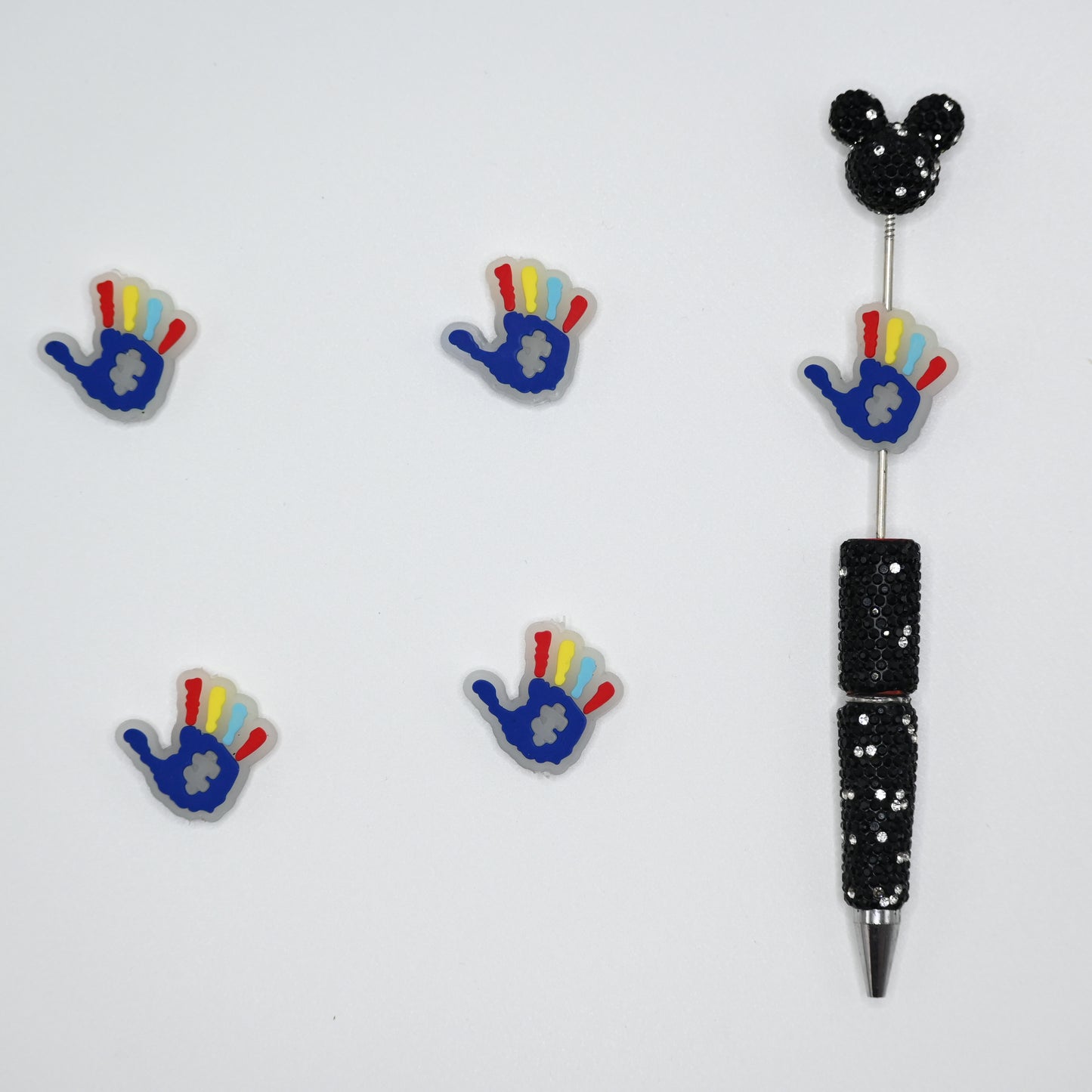 Colorful Hand Night Room Silicone Focal Beads For Pen