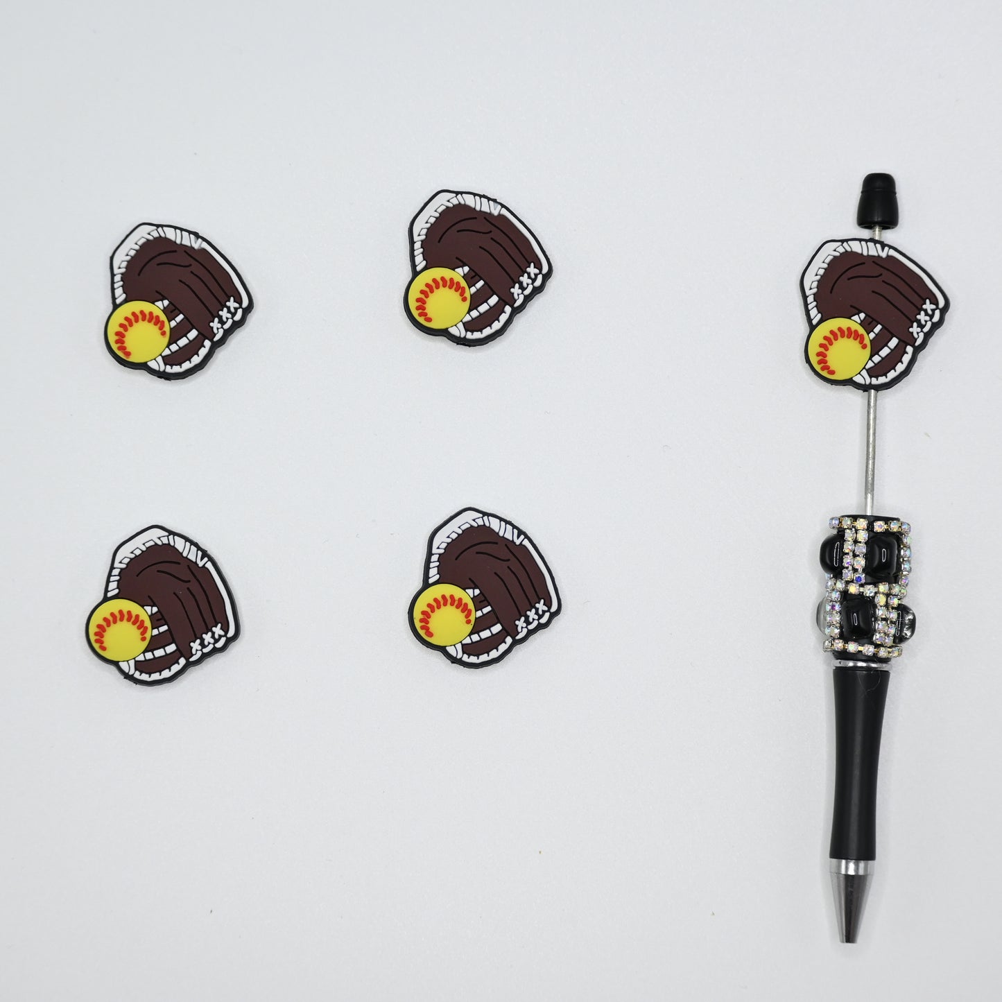 Baseball and Baseball Cloves Silicone Focal Beads For Pen