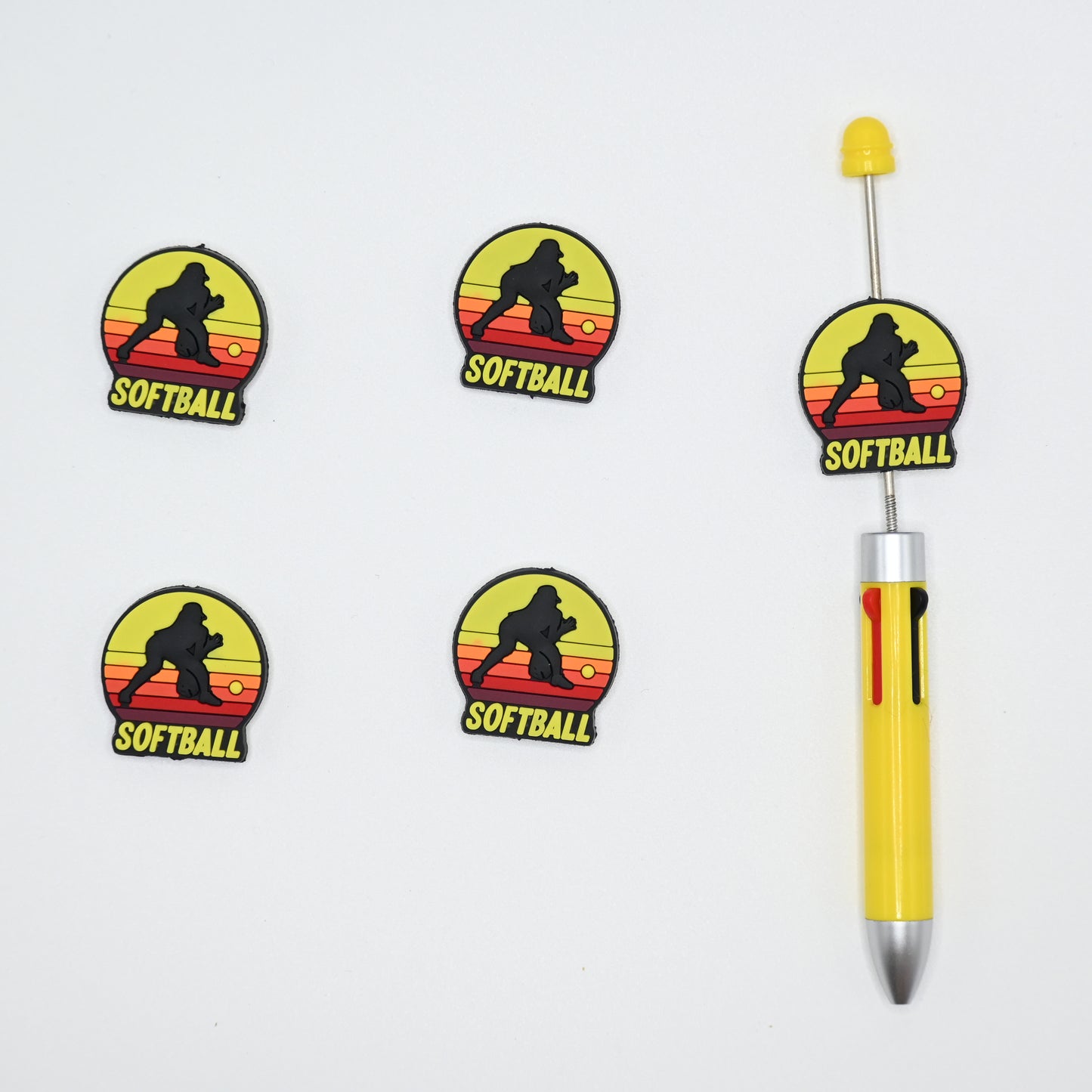 Softball Baseball Silicone Focal Beads For Pen