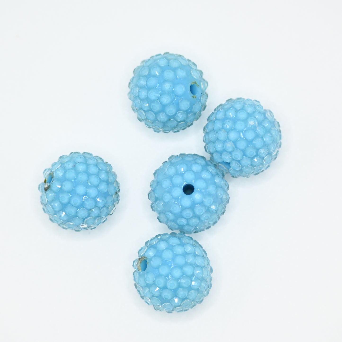 20mm Light Blue Color Rhinestone Beads for Jewelry Making