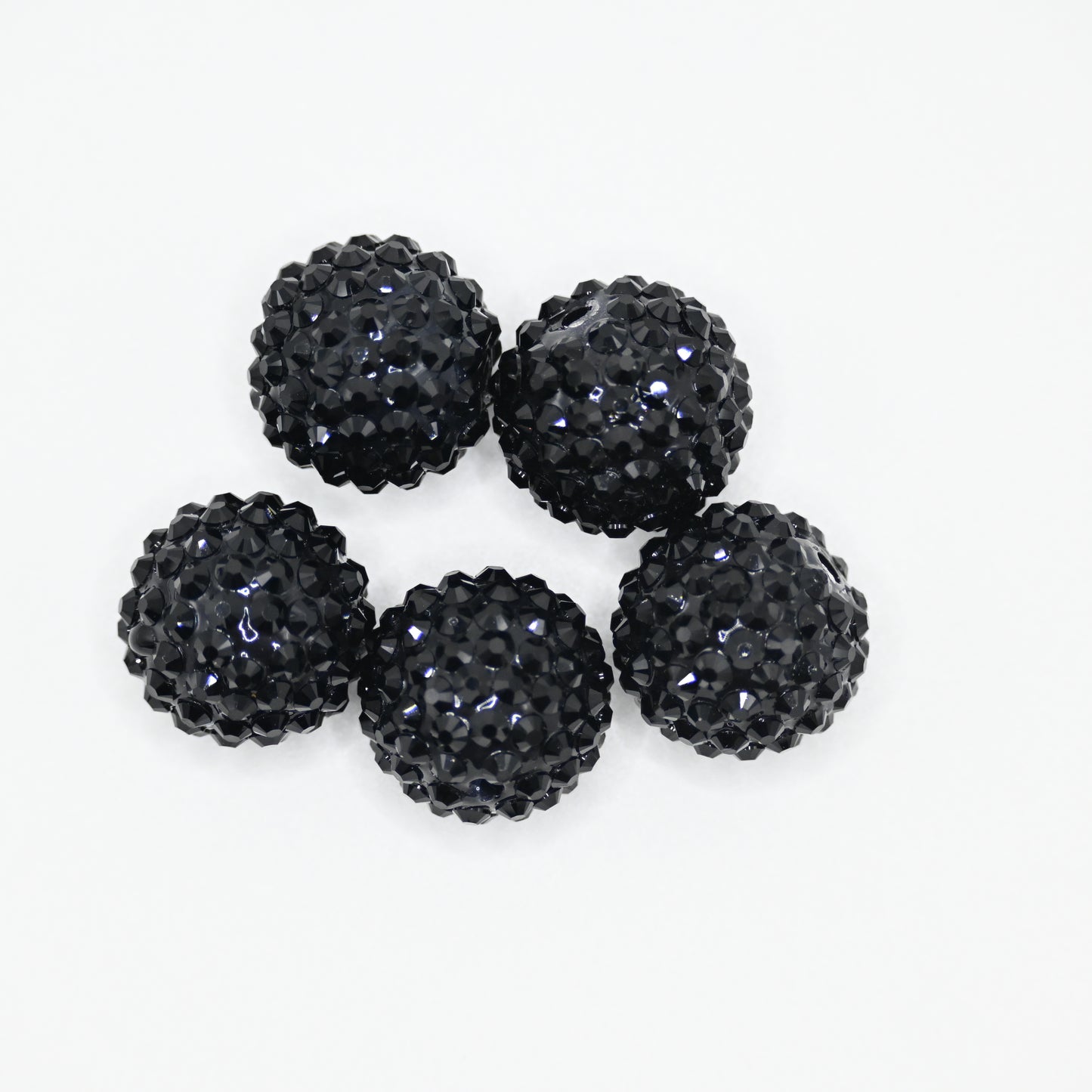 20mm Black Color Beads with Rhinestones Jewelry Making Supplies