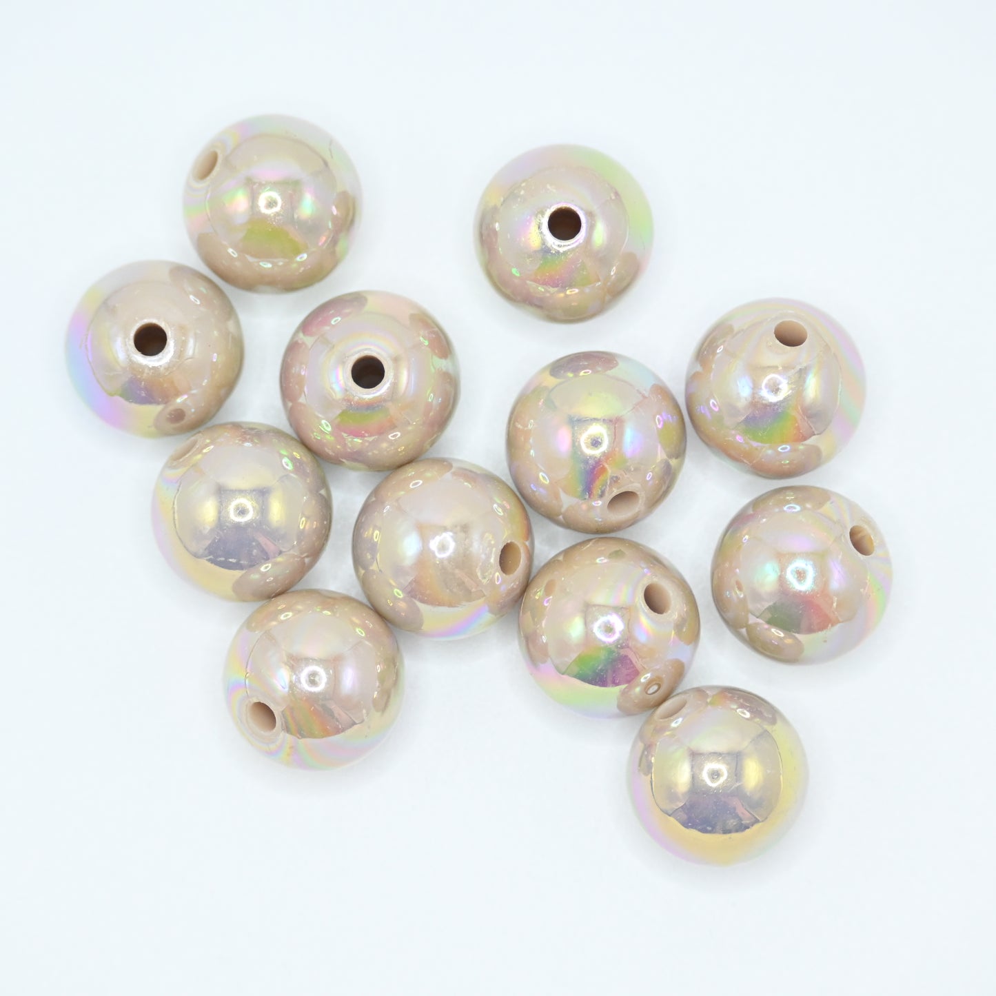 12pcs 16mm Acrylic Beads Ab Brown Color Pen Beads Beads for DIY for Jewelry Making Bracelets Beadable Pens