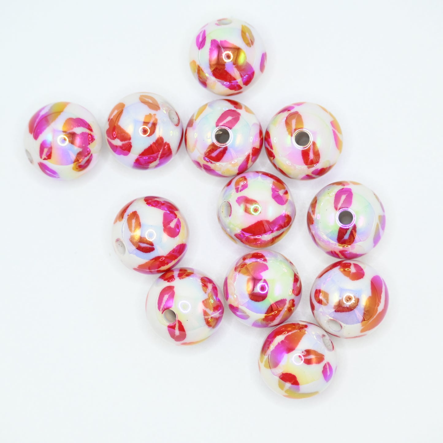 12pcs 16mm Red Lips Beads for Pen Jewelry Chain Making Craft Spacer Supplies