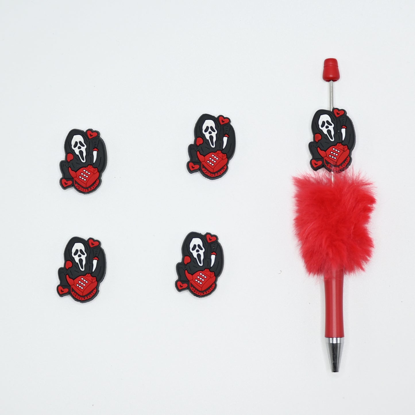 Ghost Face on the Phone Silicone Focal Beads For Pen