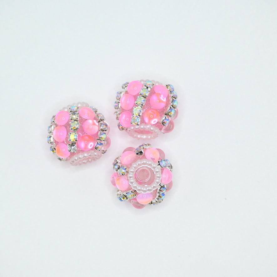 Pink Ball Shining Rhinestones Large Crystal for Jewelry Keychain Making