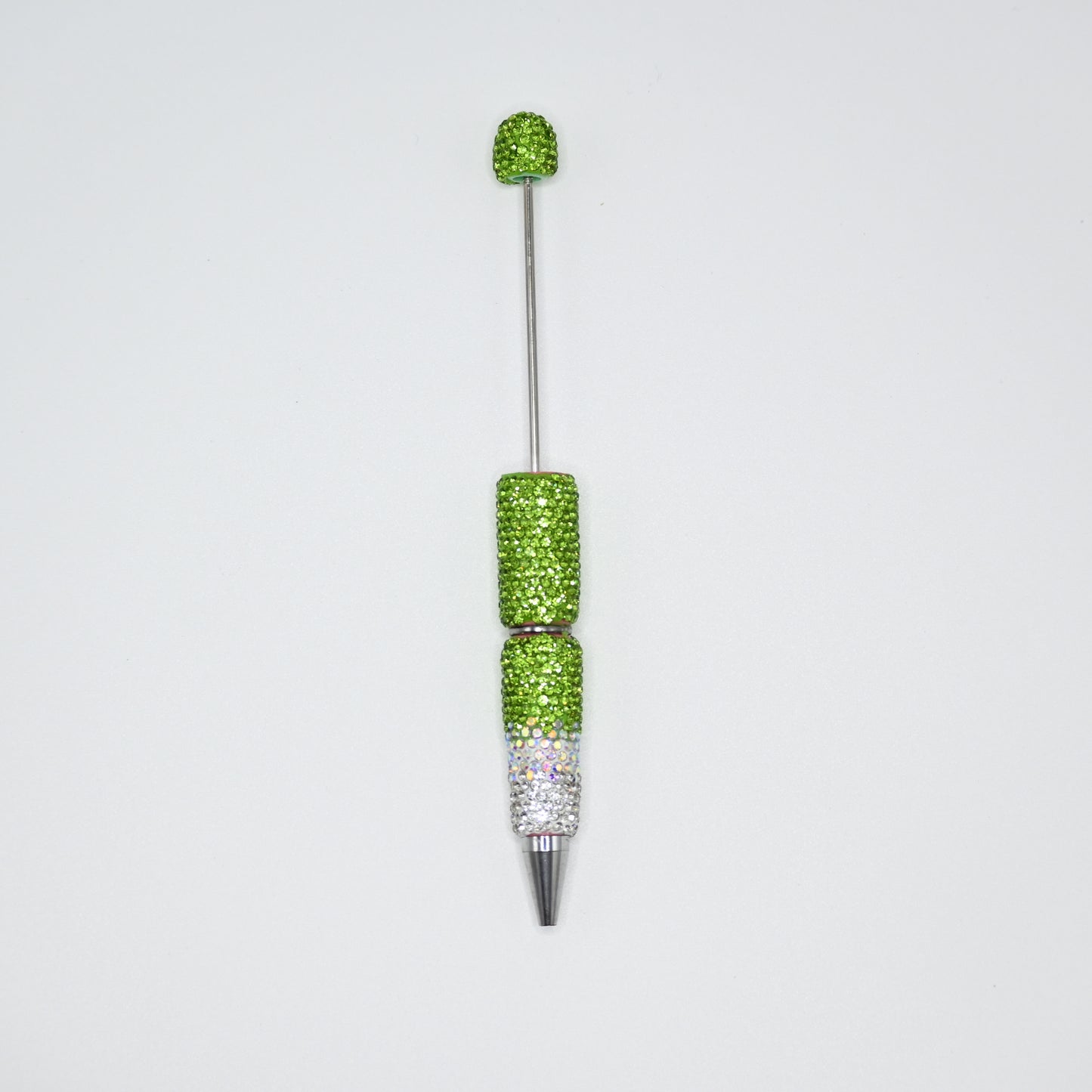 Green Color Full Rhinestones Beadable Glitter Ballpoint Pens