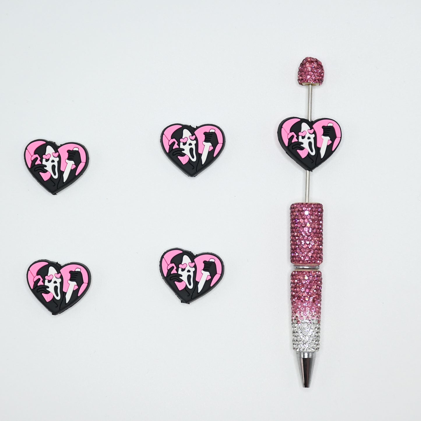 Ghost Face on the Phone Silicone Focal Beads For Pen