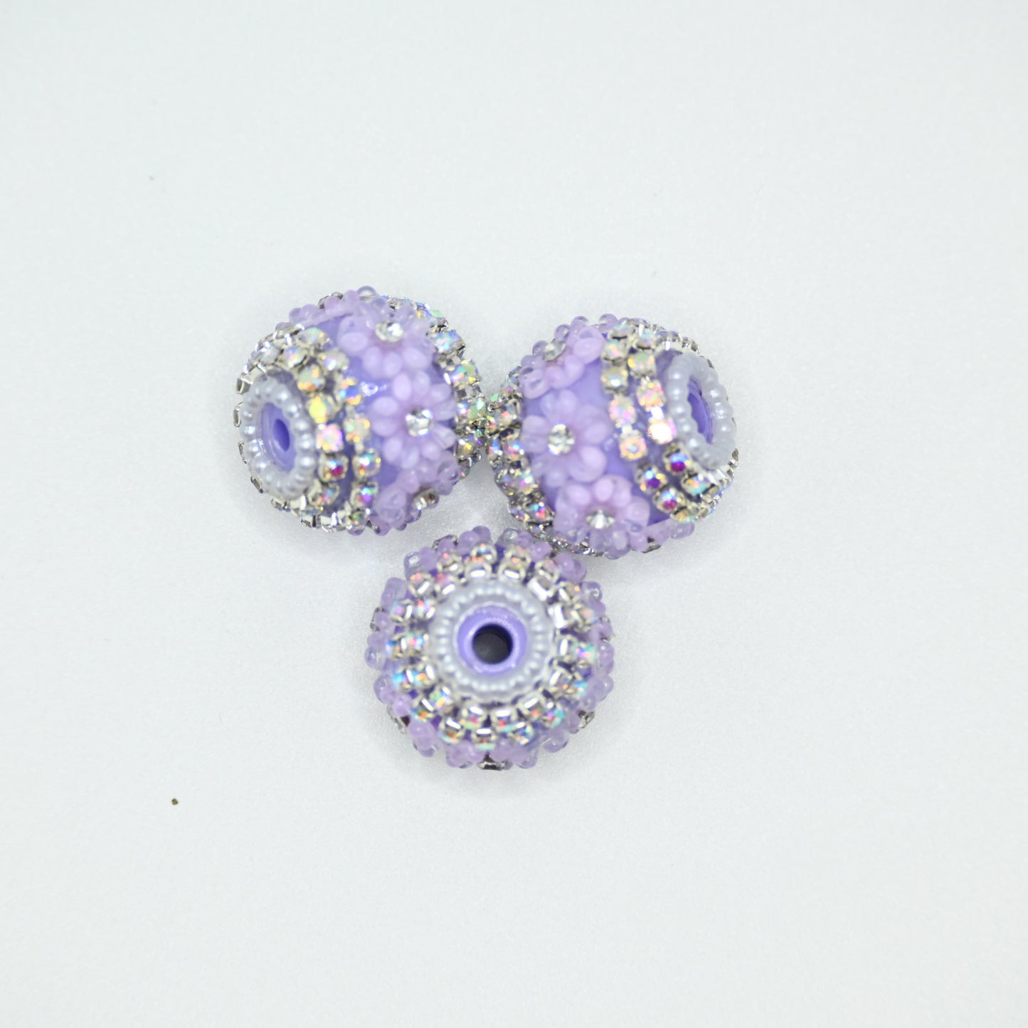 Purple Little Flower in Center Large Crystal for Focal Beads for Pens