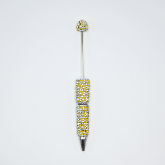 Yellow Color Full Pearl Fancy Pen for Beads Cute Journalling Pens