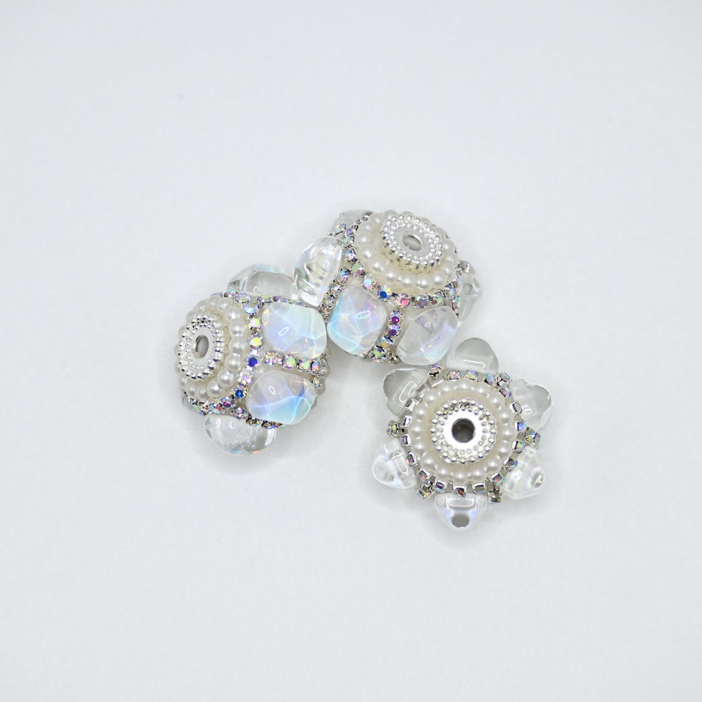 White Color Rhinestone Focal Beads for Pens Large Crystal for Jewelry Keychain Making