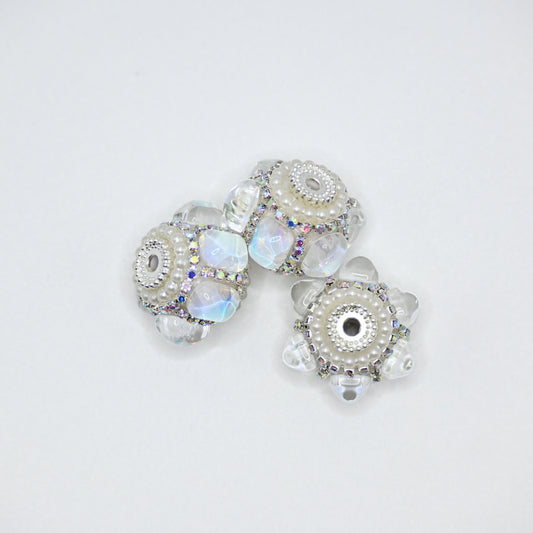 White Color Rhinestone Focal Beads for Pens Large Crystal for Jewelry Keychain Making
