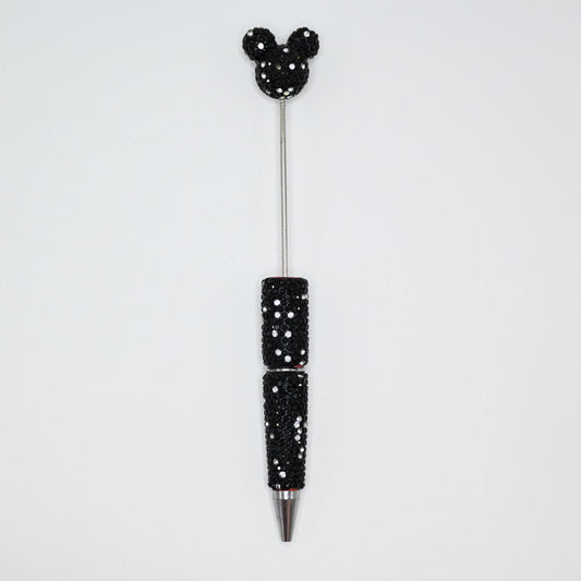 Black Color Full Rhinestones Pen for Beads With Mouse Head