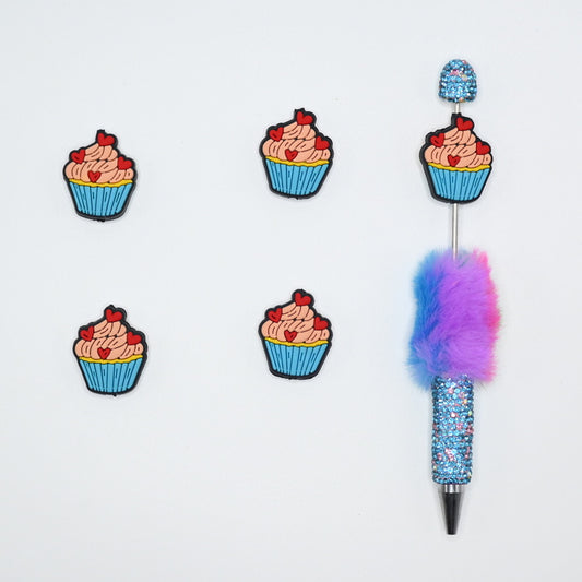 Delicious Cupcake Silicone Focal Beads For Pen
