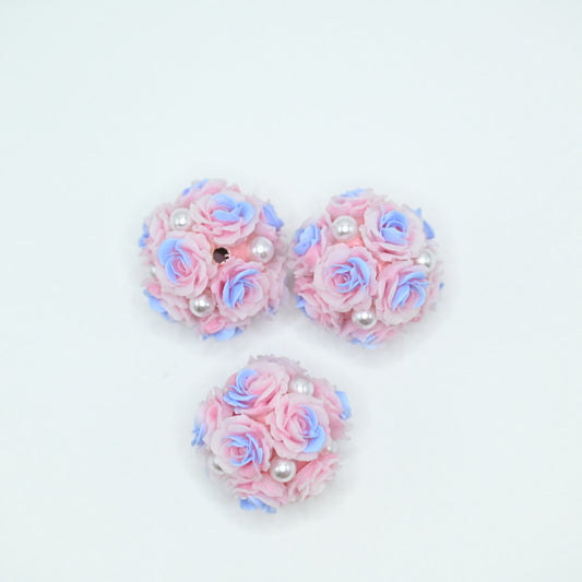 Full of Pink Rose and Blue Large Crystal for Jewelry Keychain Making