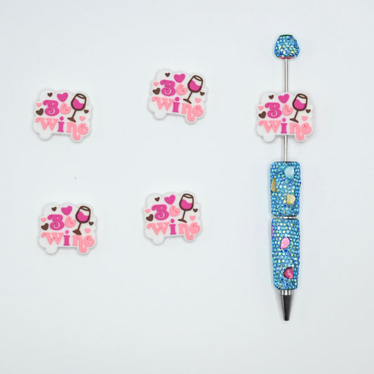 Love Wine in the Cup Be Wine Silicone Focal Beads For Pen