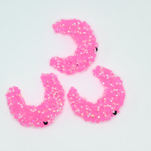Pink Cute Star Moon Rhinestone Alloy Focal Beads for Pens