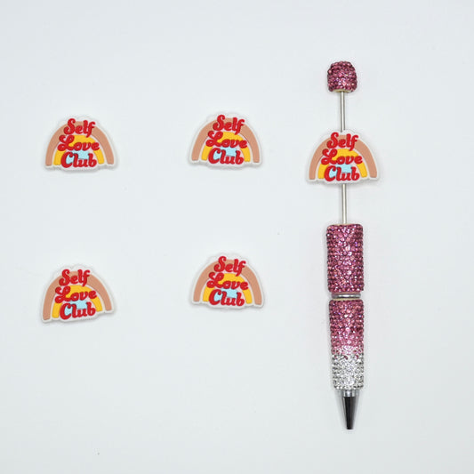 Colorful Rainbow Self Love Club Silicone Focal Beads For Pen