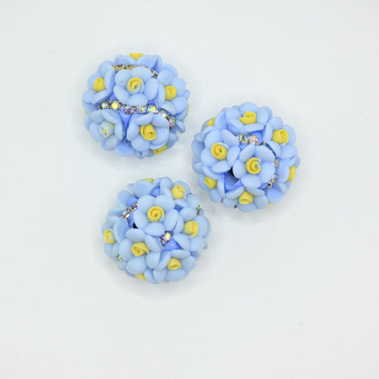 Blue Flower Shape Rhinestones for Beadable Pens Keychain Making
