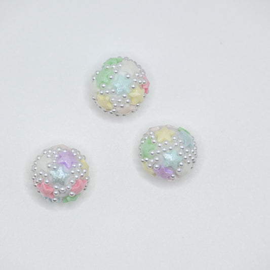 Colorful Heart with Little Perl Large Crystal for Jewelry Keychain Making