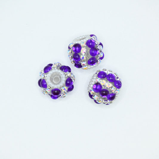 Purple Rhinestone Focal Beads for Pens Fancy Bling Glitter Sparkle Chunky Diamond Beads