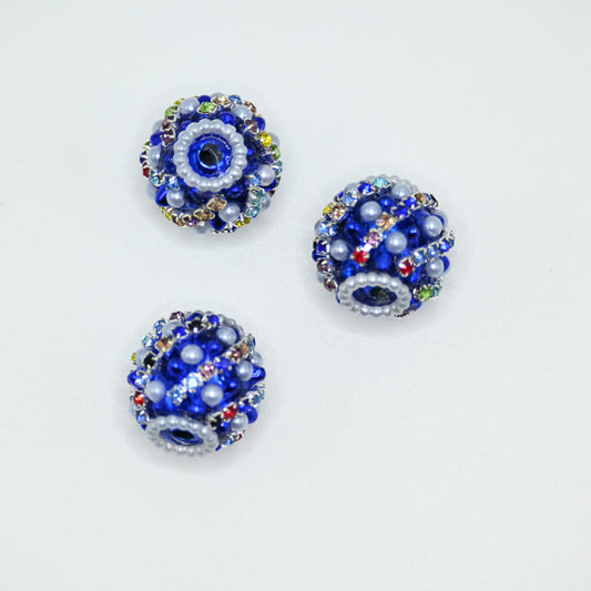 Dark Blue Rhinestone Focal Beads for Pens Fancy Bling Glitter Sparkle Chunky Diamond Beads