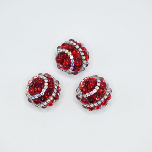 Red Layered Rhinestones for Beadable Pens Keychain Making