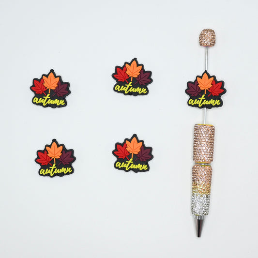 Autumn Maple Leaves Silicone Focal Beads For Pen