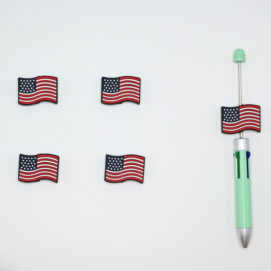 American Flag Silicone Focal Beads For Pen